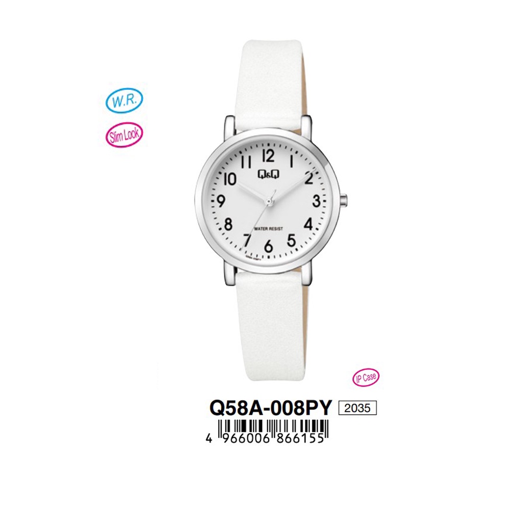 SALE Jam Tangan Wanita Classic Casual Kulit Leather Analog Original Q&amp;Q QnQ QQ Q58A Series