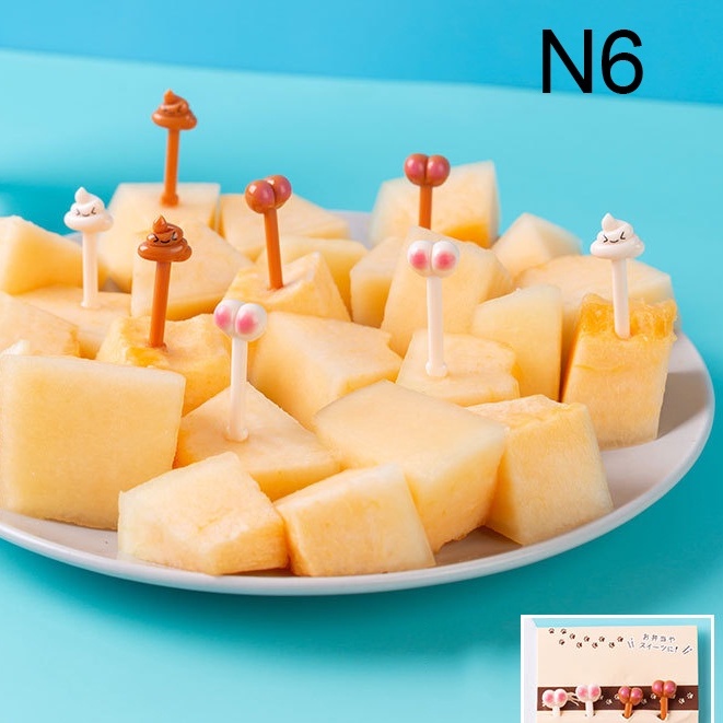 Garpu Tusuk Isi 8 Tusukan Buah Bento Makanan Garpu Buah Cake Dessert Fruit Fork Pick Set Garpu Buah Bentuk Lucu