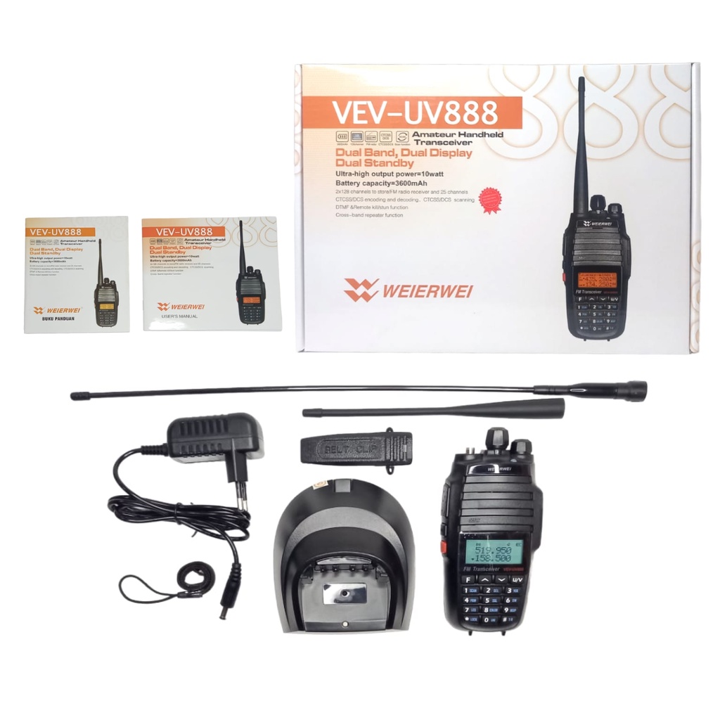 HANDY TALKY WEIERWEI VEV UV-888 UV88 UV 888 DUALBAND VHF UHF 400 10WATT NEW ORIGINAL