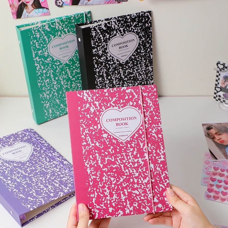 [baca desc] A5 binder Composition for photocard 6 ring purple green black pink