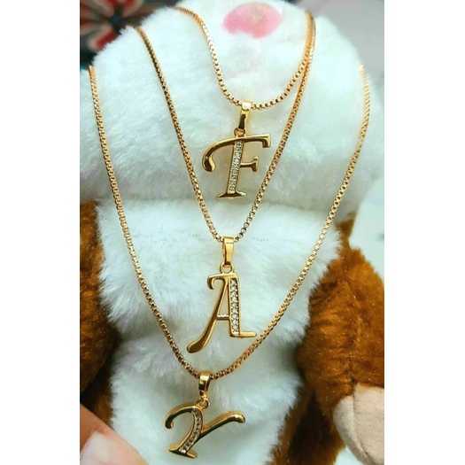 kalung huruf inisial nama kalung huruf alfabet kalung huruf terlengkap A sampai z set kalung huruf