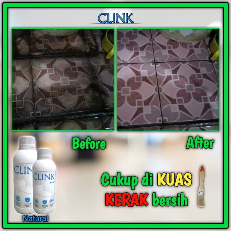 Pembersih kerak kamar mandi lantai toilet keramik wc kloset porselen CLINK  peluntur jamur closet duduk jongkok noda membandel paling ampuh