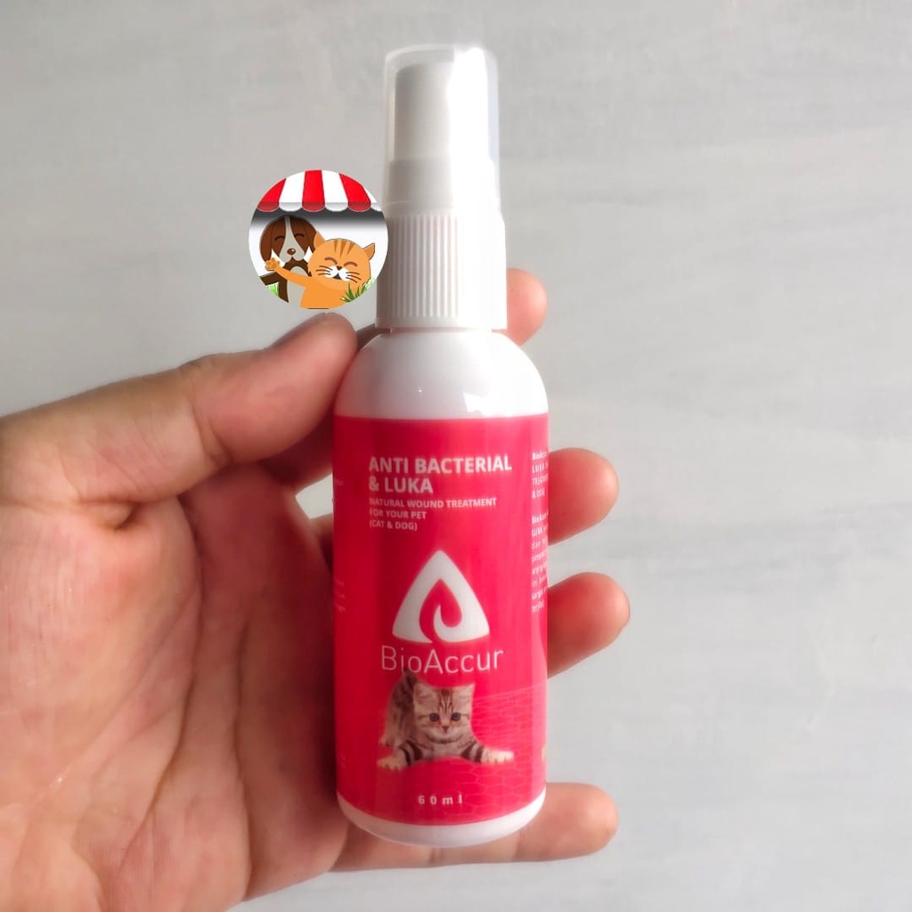 Bio Accur Anti Bacterial &amp; Luka Spray 60ml - Obat Luka Kucing Anjing