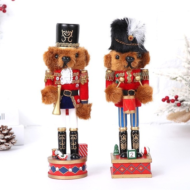 Pajangan Nutcracker Boneka Bear Bulu Lucu Kado Natal Nutcraker Murah