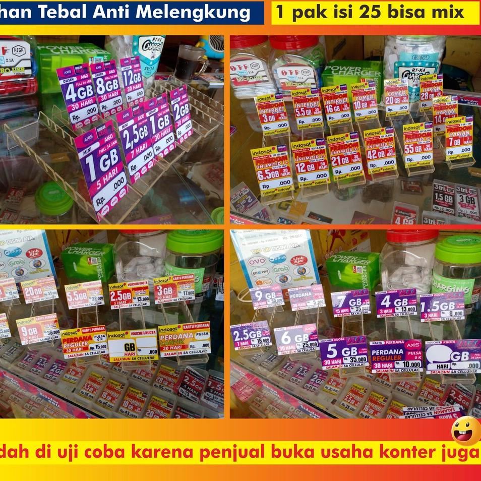 

Ready Display Label Harga Kuota Konter Pulsa CUSTOM 61 ≛