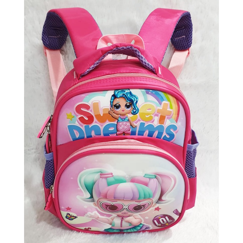 PROMO TERMURAH TAS Ransel Anak PAUD 2Tahun  Perempuan Cantik Gambar Kuda Pony 10inch Timbul ( Love Paud )