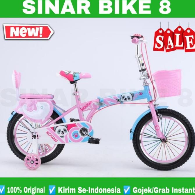 Sepeda Lipat Anak Kouan Ukuran 16 Inch Boncengan Keranjang