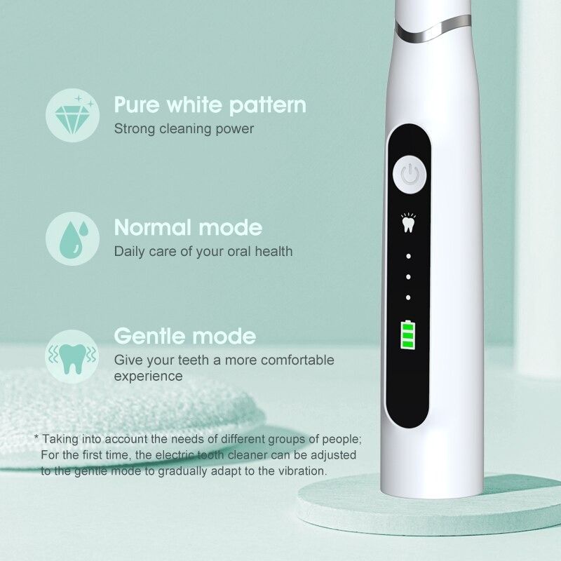 Funtooth Pembersih Karang Gigi Ultrasonic Electric Dental Calculus Tartar Remover Teeth Scraper - HS-02 - White