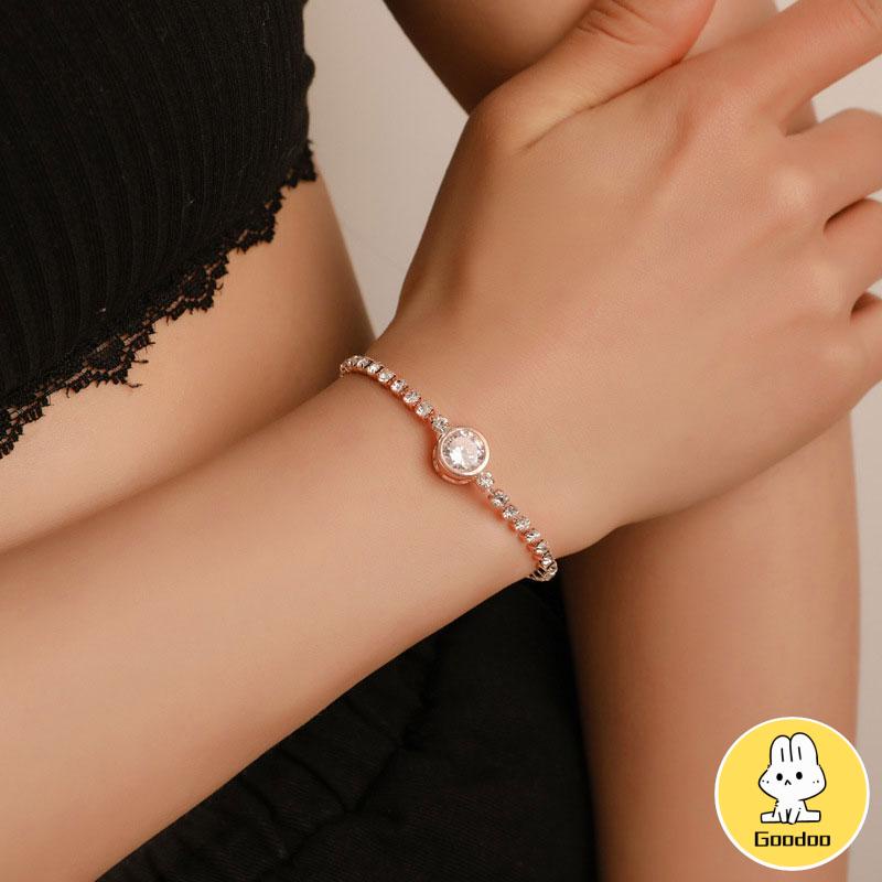 Fashion Baru Rose Gold Love Zircon Gelang Gelang Wanita Sederhana -Doo