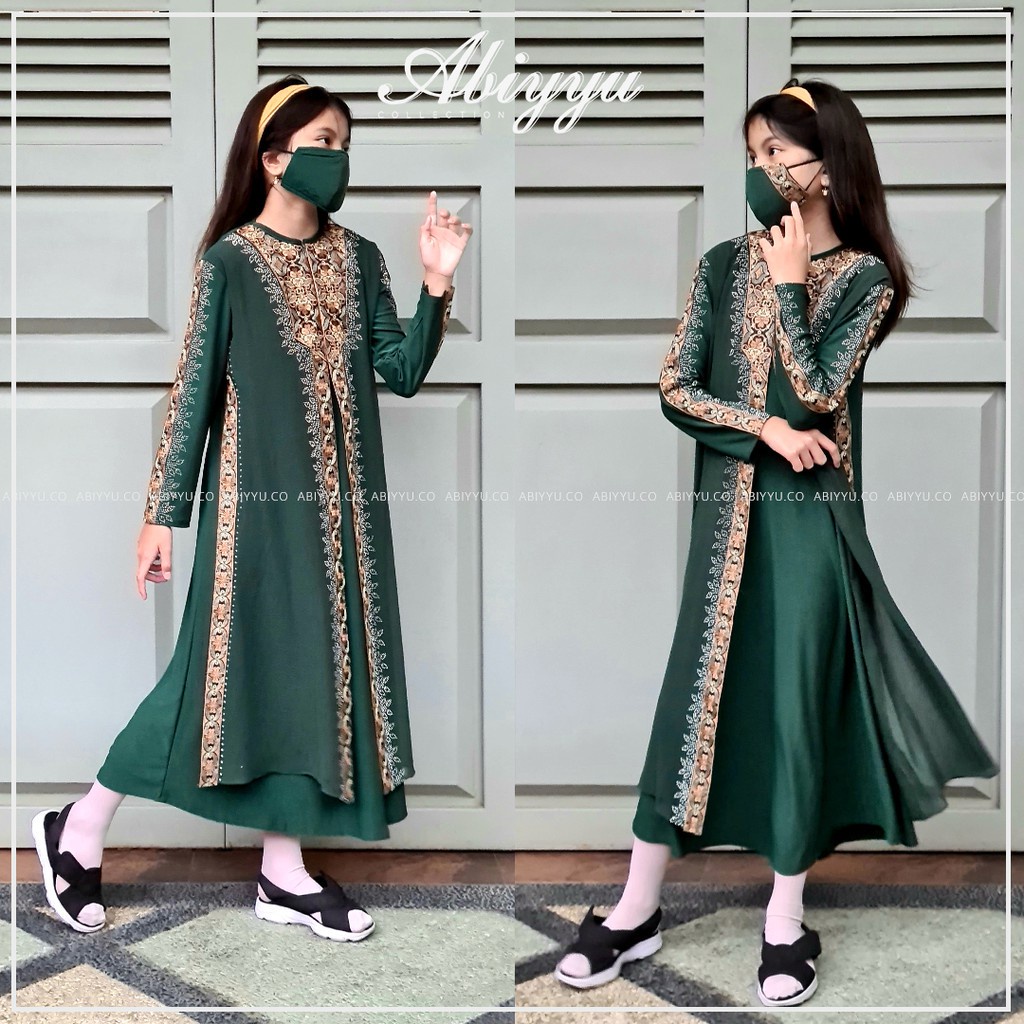 Abiyyuco TA8015A | Gamis Abaya Turkey Anak (Bonus Masker) / Gamis Abaya Turki Anak / Bisa Dipesan Couple dengan abaya Ibunya, ready untuk anak usia 4 sampai 13 tahun, Bahan Jersey dan Ceruty, ready 8 warna