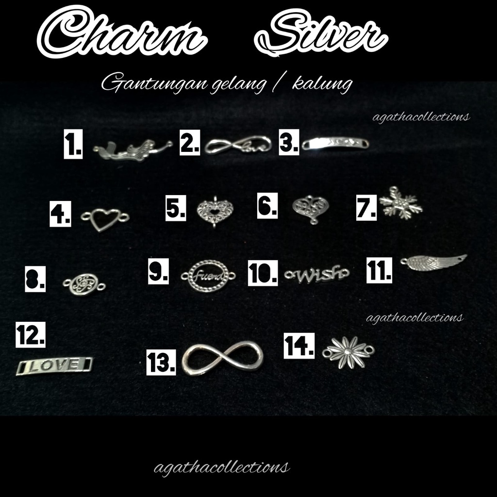 Charm/liontin/bandul gelang kalung silver per bj