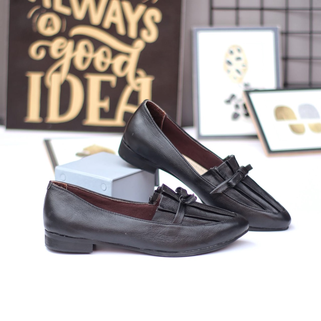 GRANDABLE CITRA Sepatu Flat Kulit Asli Casual Formal Kerja Kondangan Wanita Original Murah