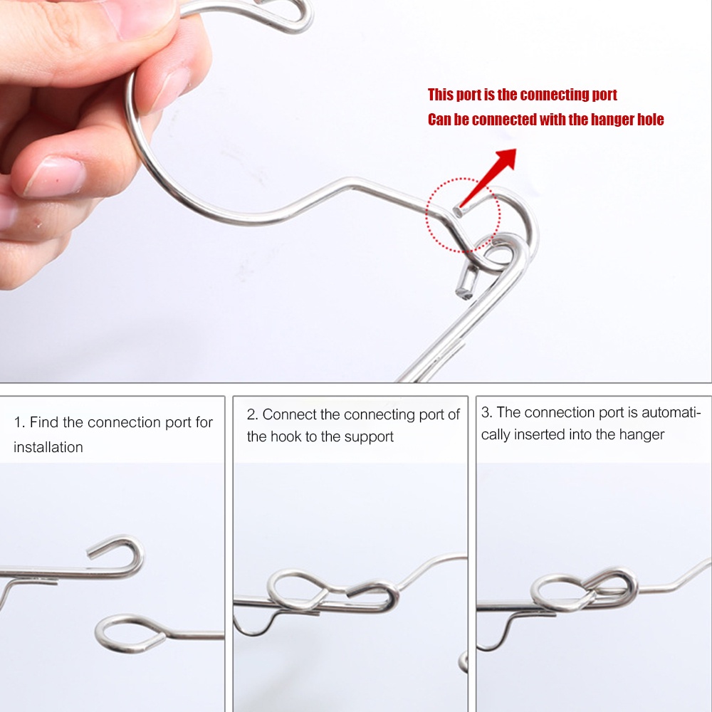 Gantungan Baju 8 / 10 Lubang Bahan Stainless Steel Multifungsi