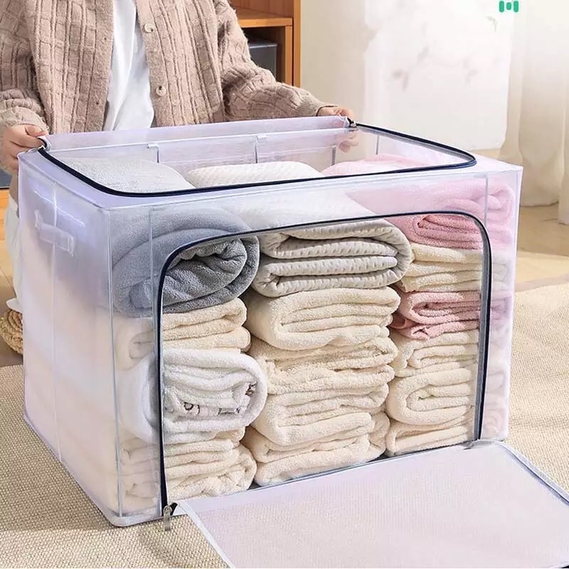 Starlight Kotak Penyimpanan Baju Serbaguna Storage Box Organizer Bag Praktis Kotak Lipat Transparan Tempat Selimut Pakaian