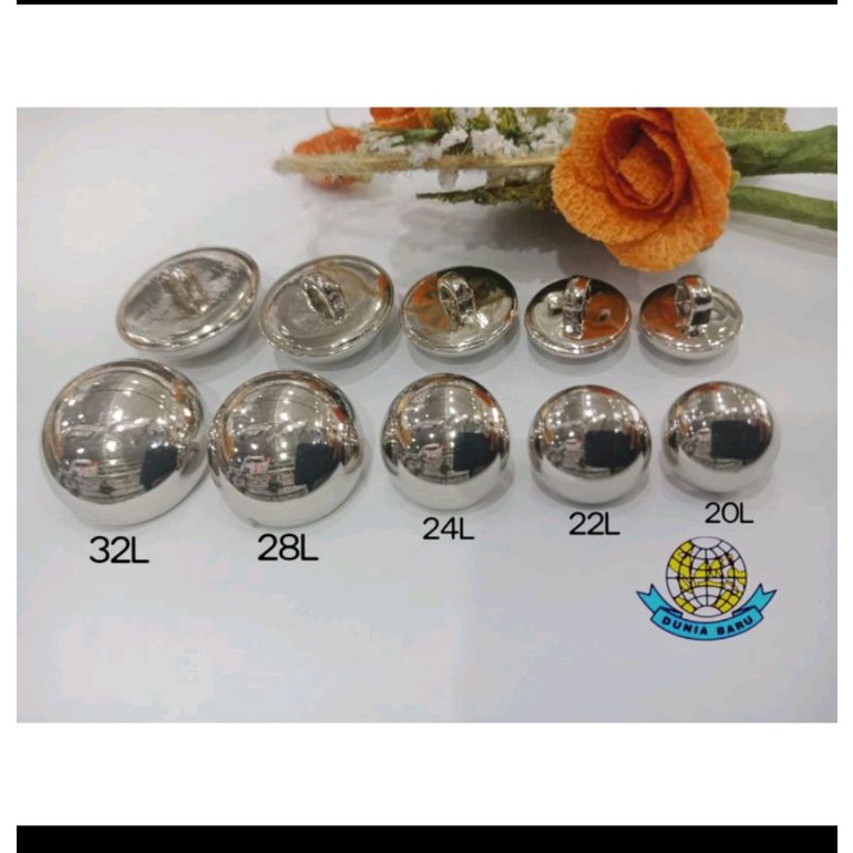 KANCING JAMUR,KANCING HIAS SILVER PER GROS
