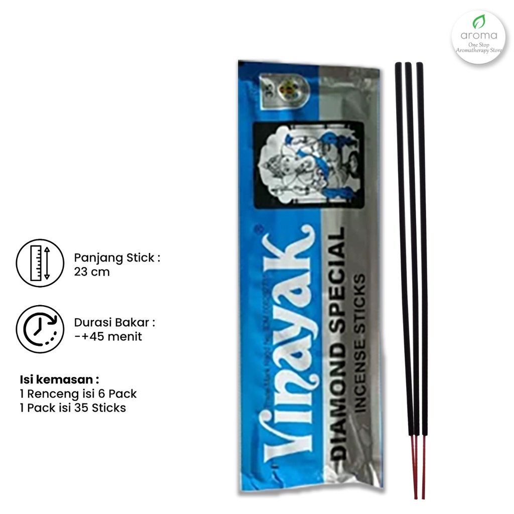 Dupa India Aromaterapi Pouch Plastic - Vinayak Diamond SPC 35 Sticks