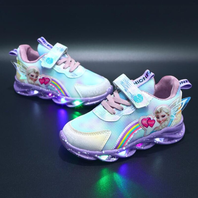 Sepatu Anak Perempuan FROZN MOTIF ELSA Shoes - Sepatu Sport Anak Casual Import