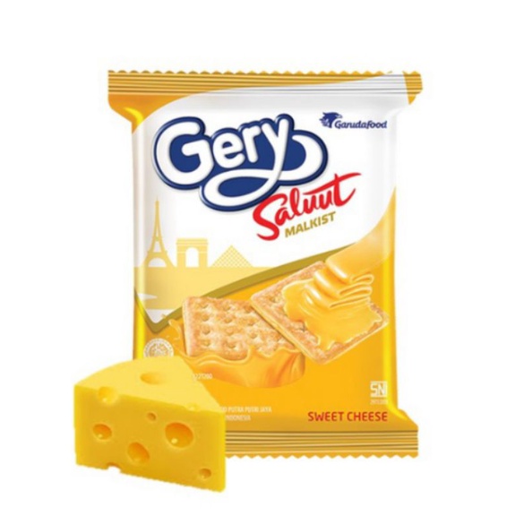 RCG - Gery Saluut Malkist Sweet Cheese 10x18gr Biskuit Malkis Keju