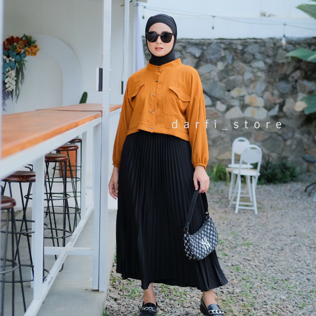 Rexa Blouse Crop Top - Ukuran S M L XL XXL 3XL 5L - Atasan Wanita Jumbo - Blouse Jumbo