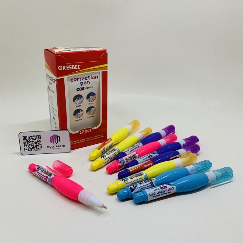 

Tipe-x Greebel Cair Bentuk Pena Nyaman Di Gunakan Isi 12Pcs