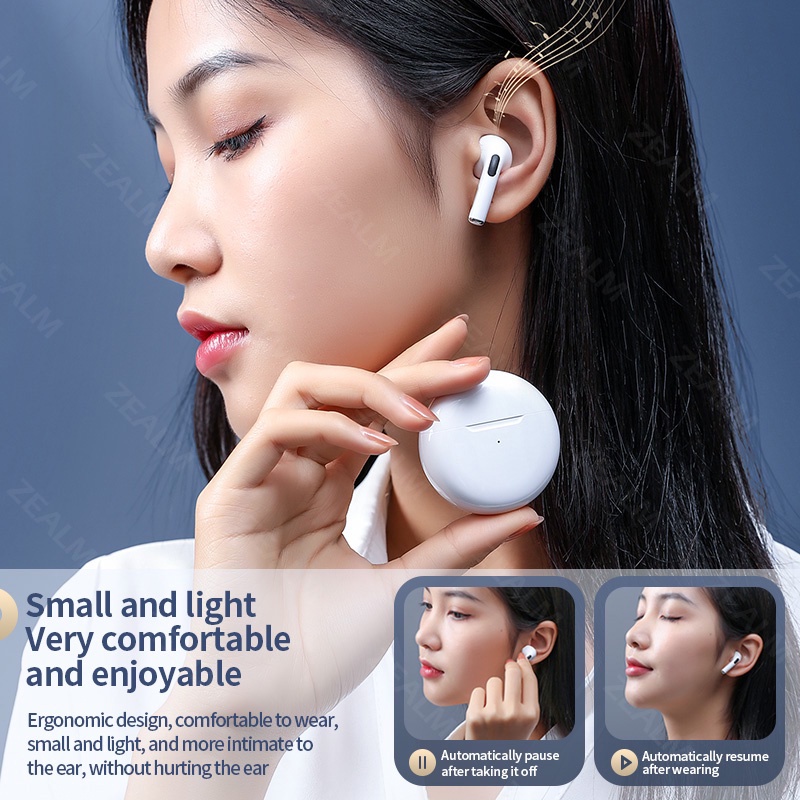 Pro 6 Headset Bluetooth TWS with Mic Support Call Earphone Bluetooth Henset Bloetooth HiFi Stereo Earphone Wireless