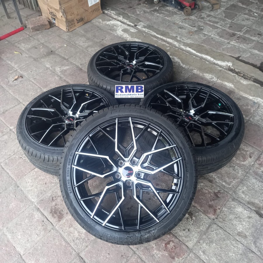Velg Mobil Bekas Ring 20 Lubang 5 HSR BOTANI R20X8,5 5X114 ET40  + BAN OCTA 245 40