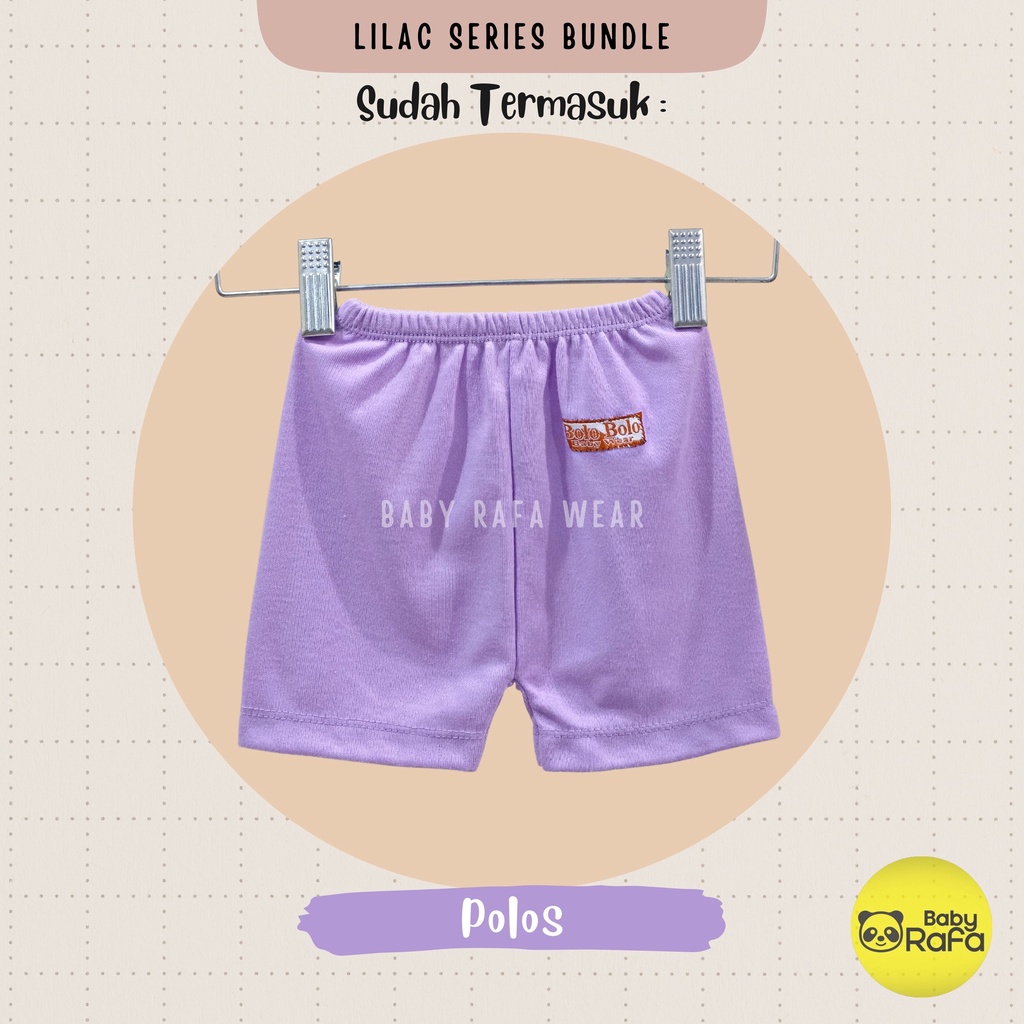 Serian Lilac - 3 pcs Celana Pendek Bayi Baru Lahir 0 - 3 Bulan Lilac Series merk SNI Bolo - Bolo