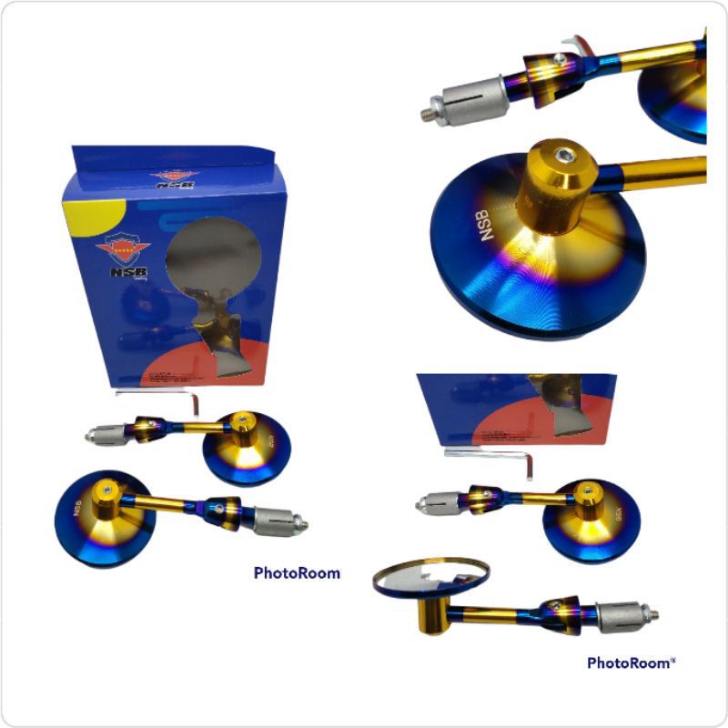 Spion jalu bulat 2tone twotone spion bar end universal semua motor mio beat Scoopy vario jup mx jup 