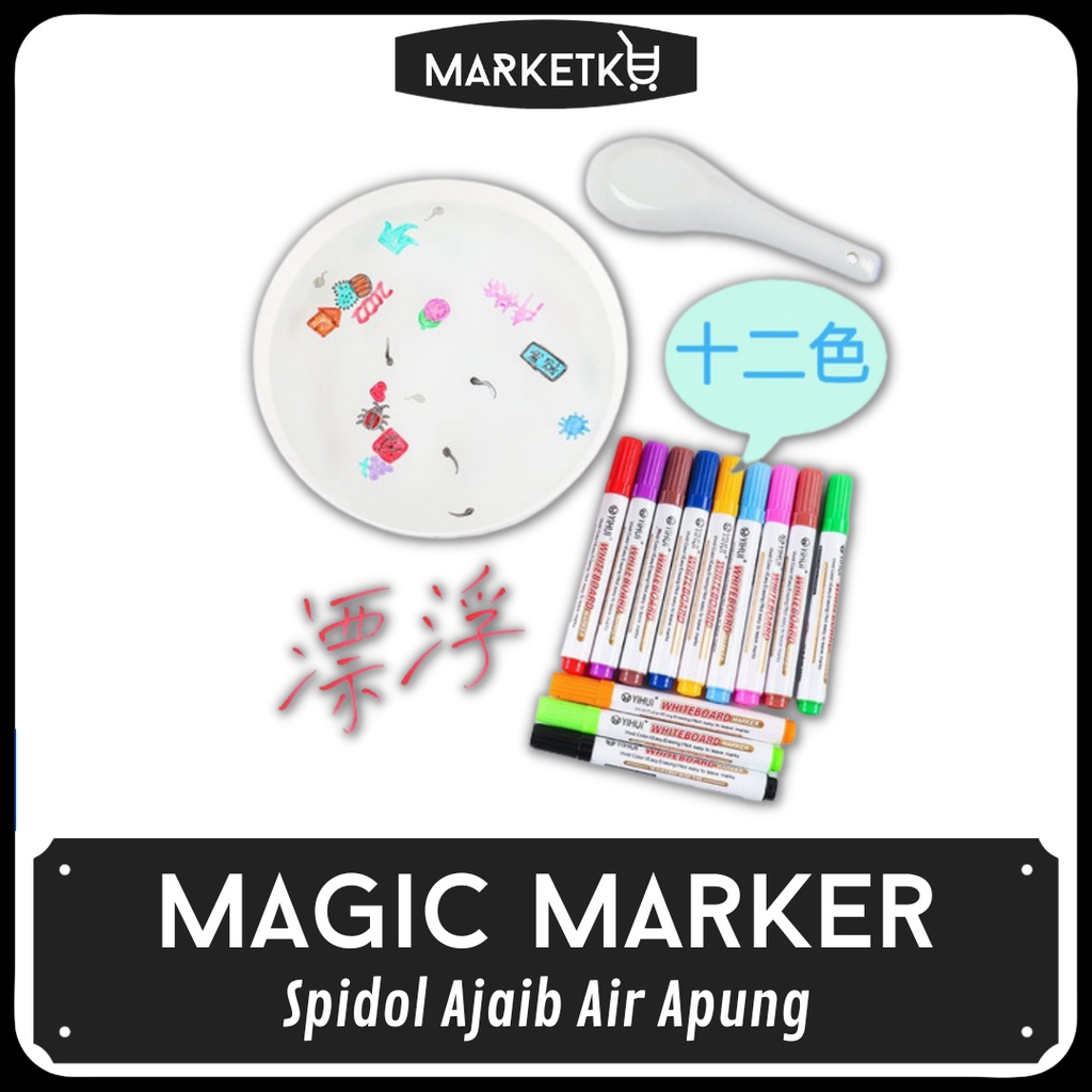 

Spidol Ajaib Air Warna Warni - Spidol Air Apung - Magic Marker White Board