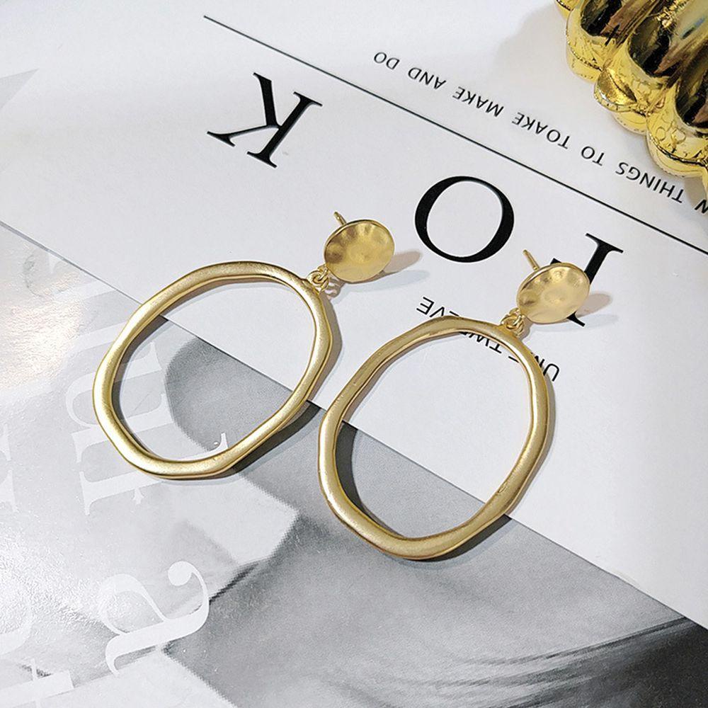 Nanas Drop Anting Bulat Lingkaran Perhiasan Fashion Hoop Gantung Retro Alloy Metal