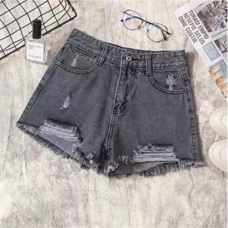 Jeans boyfriend wanita hot pants jumbo celana jeans pendek sobek ootd korean style ripped highwaist jens short pants celana jeans cewek seksi hot kekinian xxxxl size