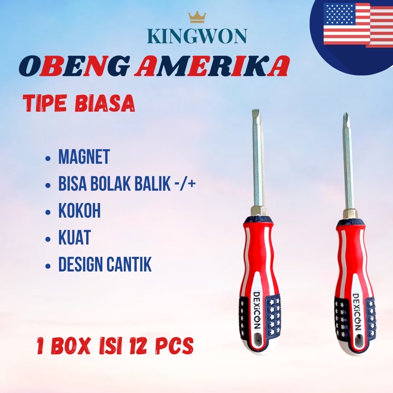 OBENG AMERIKA MAGNET BOLAK BALIK PLUS MINUS -/+ 2 IN 1 USA HIGH QUALITY