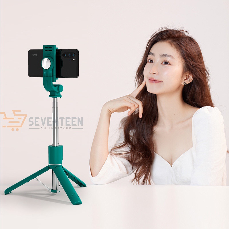 SEVENTEEN TONGSIS TRIPOD R1 3IN1 REMOTE BLUETOOTH SELFIE STICK TONGSIS MACARON R1 TRIPOD HP TRAVELLING TRIPOD HANDPHONE 3IN1 HOLDER HP