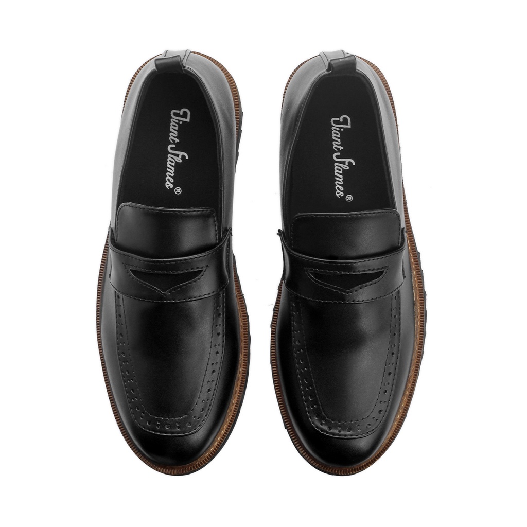 ELDAR BLACK |ManNeedMe x GIANT FLAMES| Sepatu Loafers Pria Pantofel Formal ORIGINAL