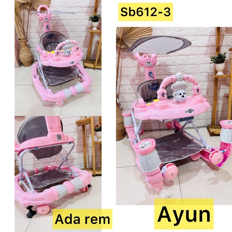 DIJAMIN TERMURAH Baby Walker Apolo Space Baby SB 615-3 / SB615-3 / SB618-3 / SB 611-3 / SB 613-3  612-3 Alat bantu belajar berjalan baby