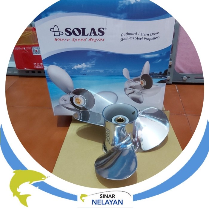 Propeller baling mesin tempel Yamaha 15pk pitch 9 stenlis