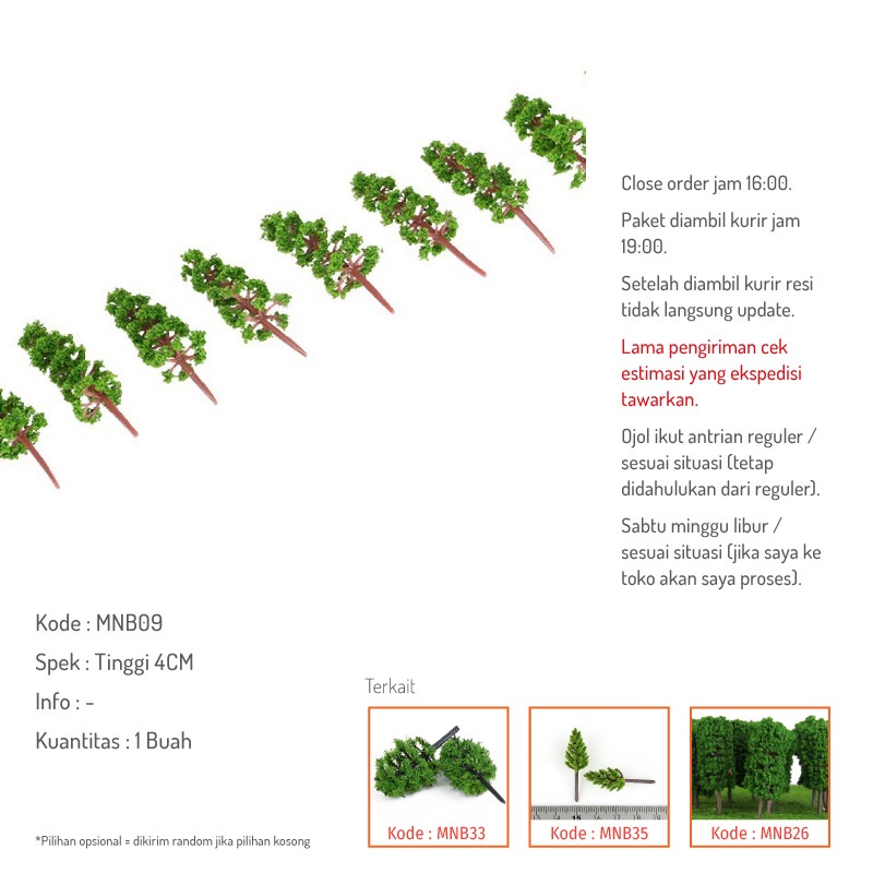 Tanaman Miniatur Mini Untuk Ornamen Bonsai Plastik Diorama - MNB09