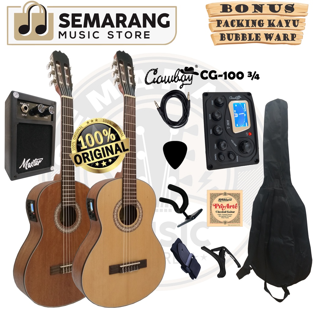 ORIGINAL!!! Gitar Klasik Elektrik Import Merk Cowboy CG-100 ¾ NA CG 100 ¾ NS 3per4 Cowboy AW-1