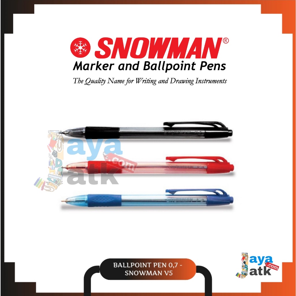 

[ PACK ] Pulpen Ballpoint Pen 0,7 - Snowman V5 MURAH asli