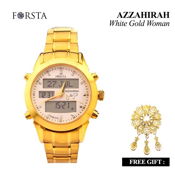 Jam Kesehatan Muslim Forsta Azzahirah White Gold Woman