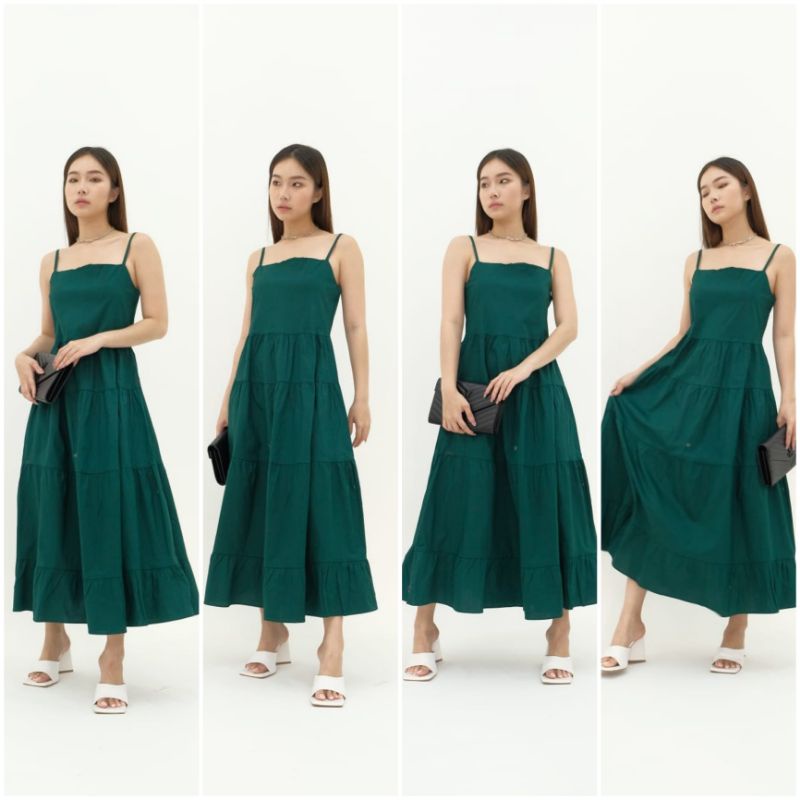 ❣️ SPECIAL PRICE ♡ PREMIUM ♡ ORIGINAL ! ALLICE VINTAGE PLAIN ADJUSTABLE TANK LAYER MAXI DRESS OVERALL OUTER ( HIJAB FRIENDLY )