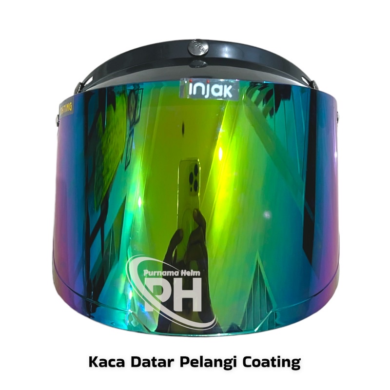 HELM BOGO RETRO CLASSIK KACA SILVER PELANGI