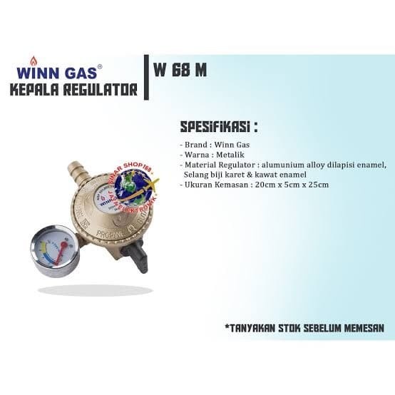 Winn Gas Regulator Tekanan Rendah W68M Kompor Gas W68 W 68 M Meteran