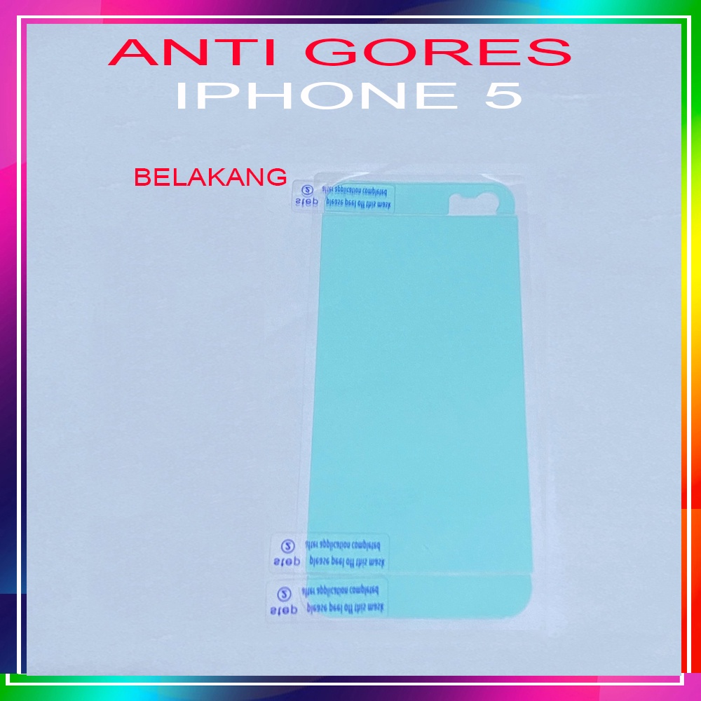 Antigores iphone 5 Bagian Depan &amp; Belakang Pelindung Layar Handphone Anti Gores Aksesoris Made In Japan Material Clear