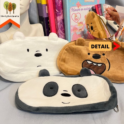 

Kotak Pensil Kain Beludru Suede Beruang We Bare Bear Grizly Ice Bear Panda Tempat Pensil Plushie Lucu Tempat Alat Tulis Pencil Case WBB Fancy Lucu Kekinian Perlengkapan Sekolah Kado Ulang Tahun Ready Grosir