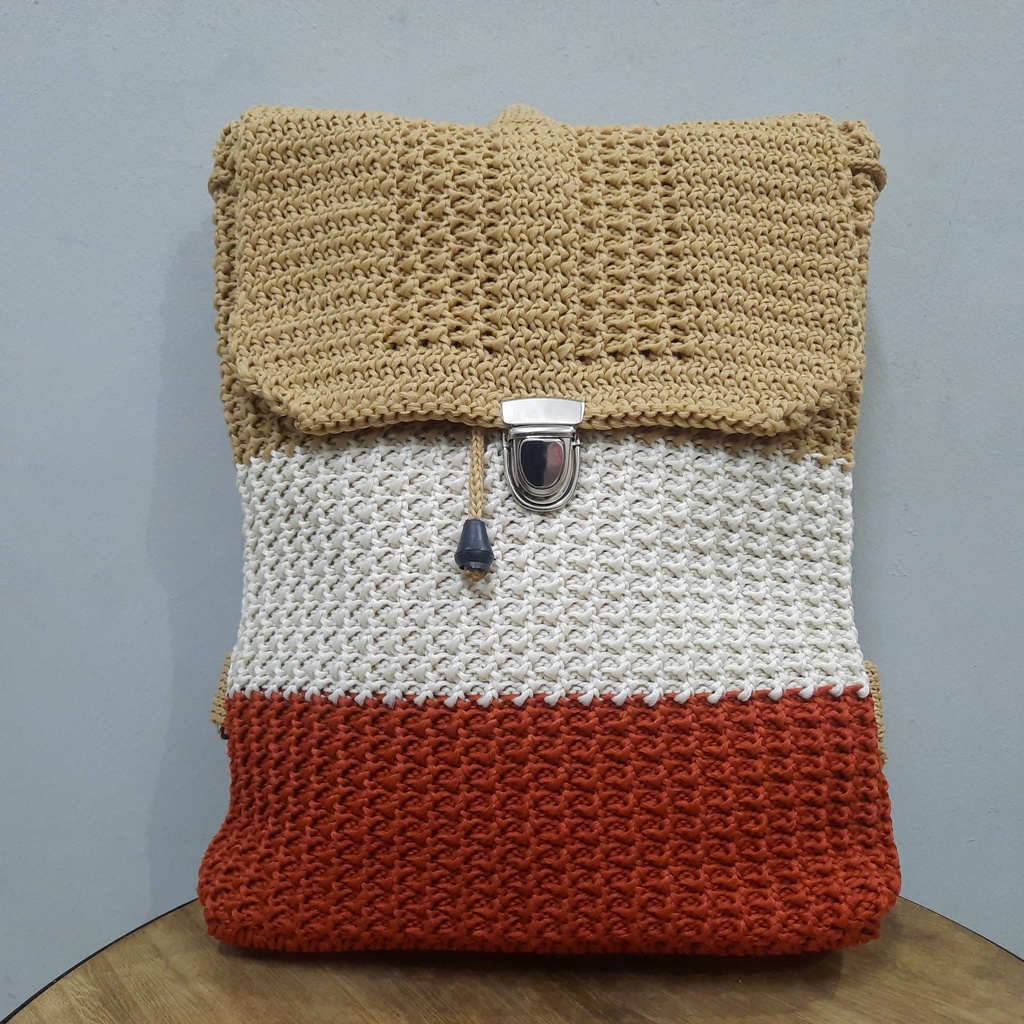 Tas Ransel Rajut Blaster - SenjabyAtsa-Krem Bata