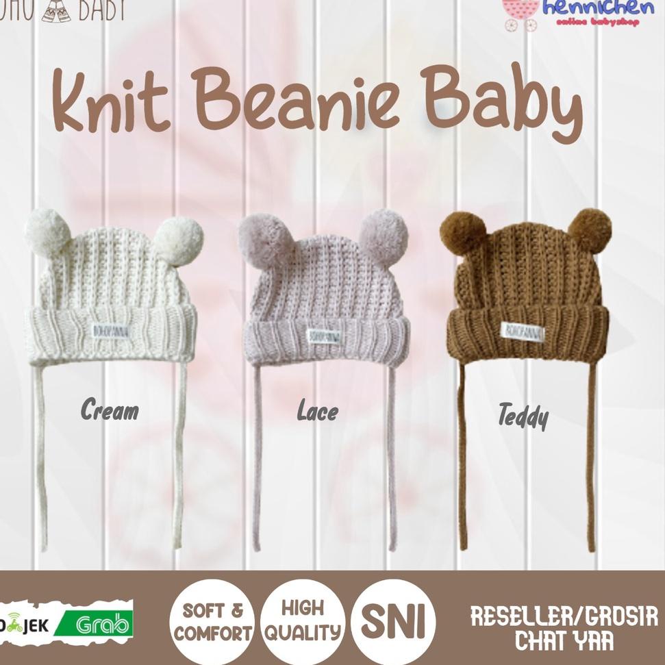 [A-UAI-♥) BOHOPANNA BOHO BABY BOHOBABY KNIT BEANIE HAT KID KUPLUK ANAK TOPI ANAK BAHAN RAJUT-kekinia