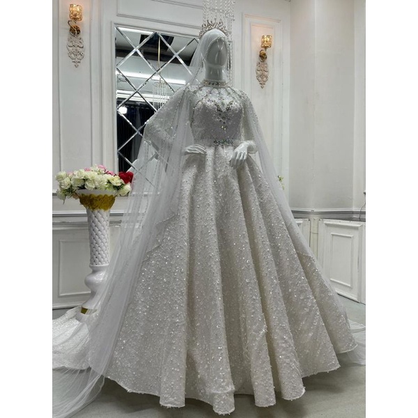 GAUN BARBIE SEQUIN MEWAH | BAJU PENGANTIN PRINCESS | GAUN WARNA WARNA CANTIK |WEDDING DRESS