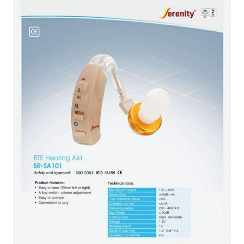 Serenity hearing aid SR SA101 / Alat pendengaran / Alat dengar