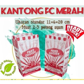 Kantong Fried Chicken isi 100 pcs - kantong Ayam Chicken isi 100 Kantong ayam kfc desain Merah isi 1